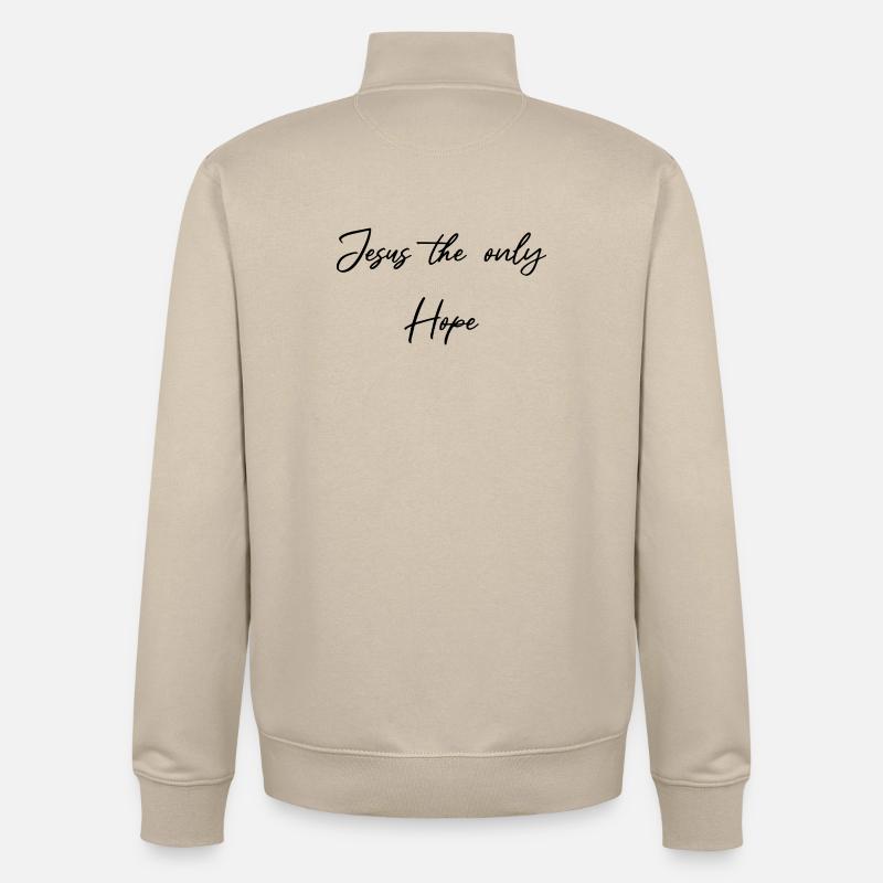 Jesus die einzige Hoffnung - Unisex Organic Zip Sweatshirt von Stanley/Stella - Cremebeige