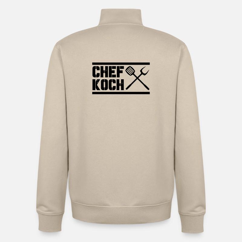 chef_koch - Sweat zippé unisexe en coton bio Stanley/Stella - beige crème
