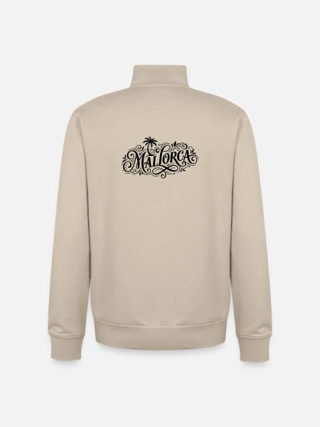 Mallorca Palmen Schriftzug - Unisex Organic Zip Sweatshirt von Stanley/Stella - Cremebeige
