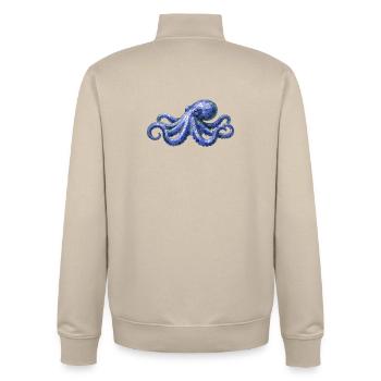 Mosaik Oktopus - Maritimes Design für Meeresfans - Unisex Organic Zip Sweatshirt von Stanley/Stella - Cremebeige - Hinten - AI Model Male 185 dark (185cm)