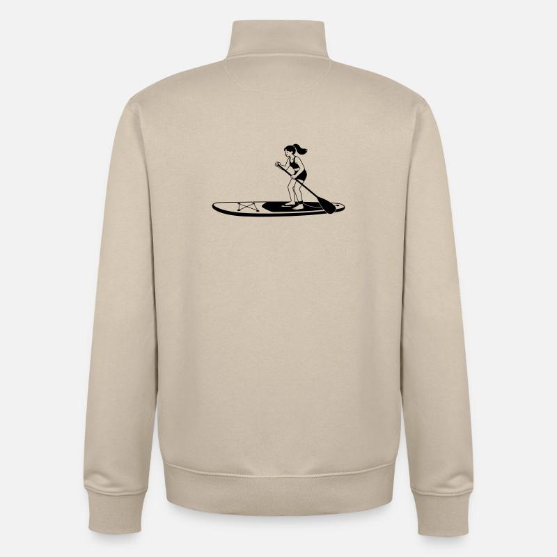 standup paddleboard - Unisex Organic Zip Sweatshirt by Stanley/Stella - desert dust