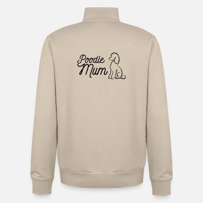 Pudel Mum Silhouette & Script - Unisex Organic Zip Sweatshirt von Stanley/Stella - Cremebeige
