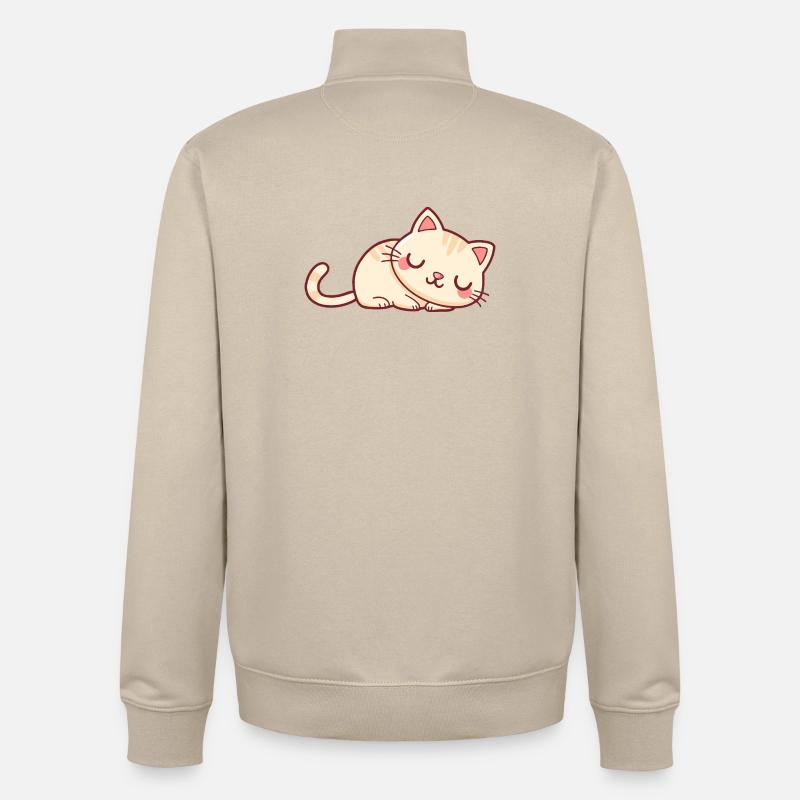 Chaton Dormeur Doux - Sweat zippé unisexe en coton bio Stanley/Stella - beige crème