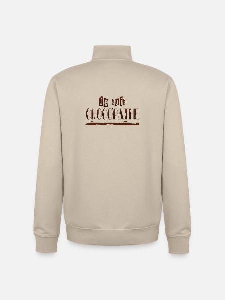 Je suis chocopathe - Sweat zippé unisexe en coton bio Stanley/Stella - beige crème