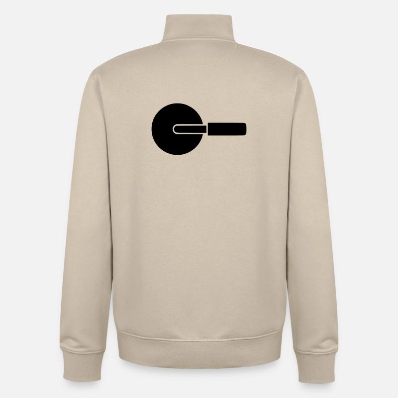 Couteau à roue coupe-pizza - Sweat zippé unisexe en coton bio Stanley/Stella - beige crème