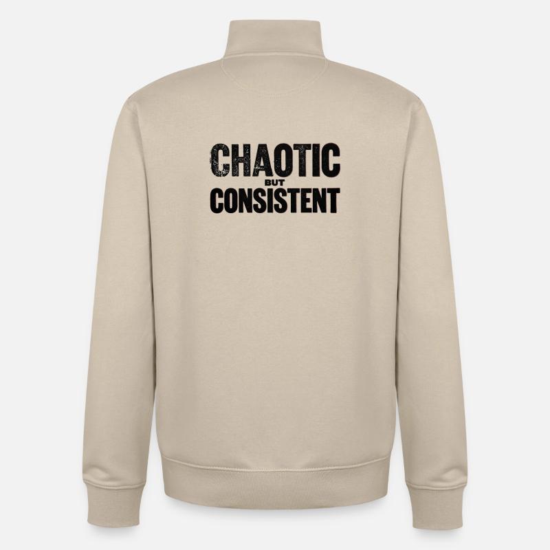 chaotic-but-consistent - Unisex Organic Zip Sweatshirt by Stanley/Stella - desert dust