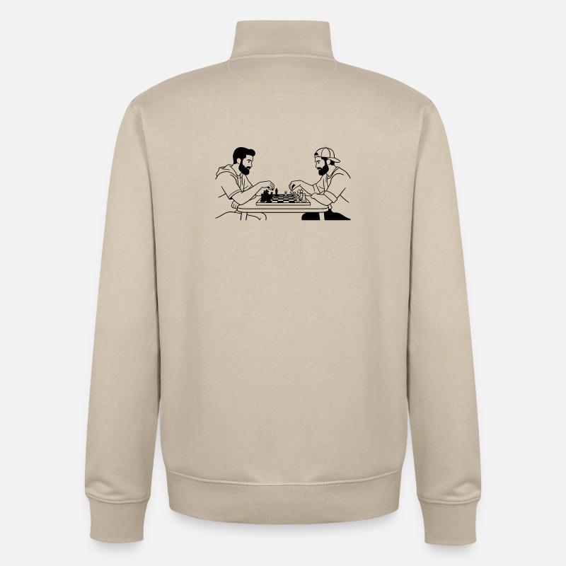 échecs - Sweat zippé unisexe en coton bio Stanley/Stella - beige crème