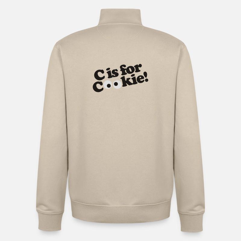 C is for Cookie - Unisex Organic Zip Sweatshirt von Stanley/Stella - Cremebeige