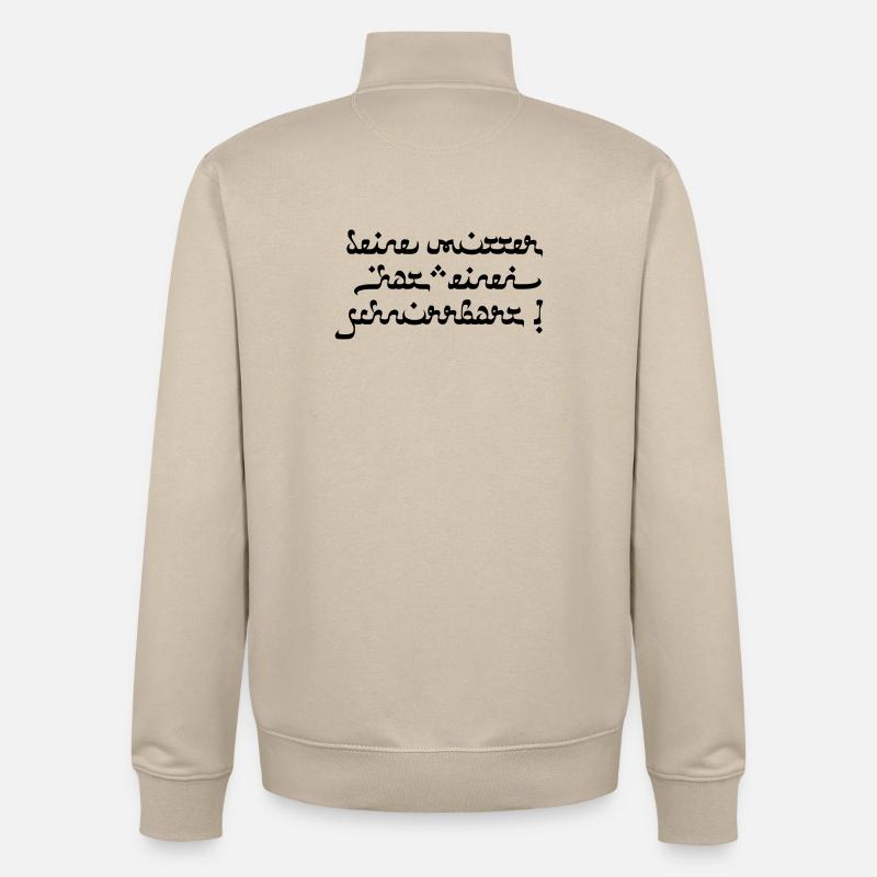 Deine mutter hat einen schnurrbart! - Unisex Organic Zip Sweatshirt von Stanley/Stella - Cremebeige