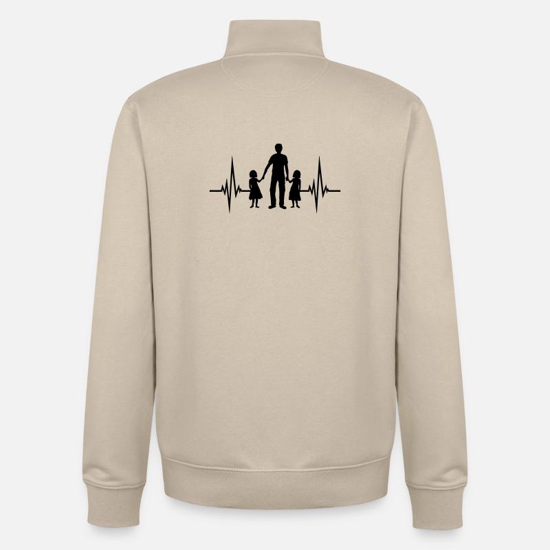 2 daughters pulse - Unisex Organic Zip Sweatshirt by Stanley/Stella - desert dust