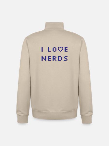 J’adore les nerds - Sweat zippé unisexe en coton bio Stanley/Stella - beige crème