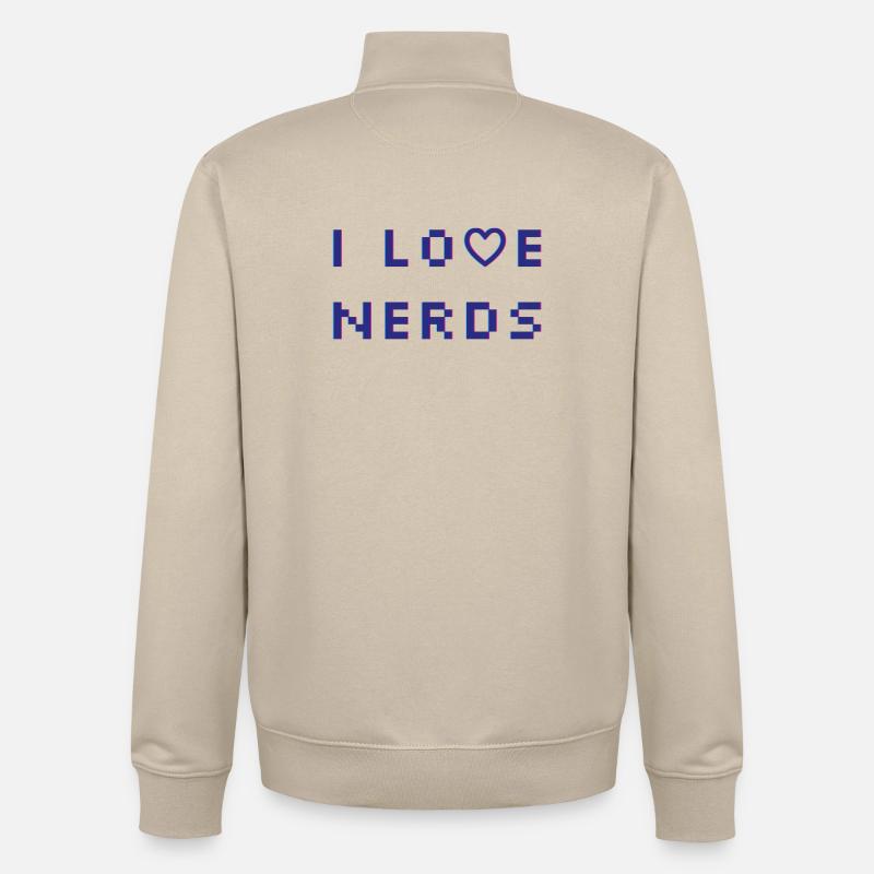 I love Nerds - Unisex Organic Zip Sweatshirt von Stanley/Stella - Cremebeige
