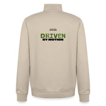 Driven by Motion - Unisex Organic Zip Sweatshirt von Stanley/Stella - Cremebeige - Hinten - AI Model Male 185 dark (185cm)