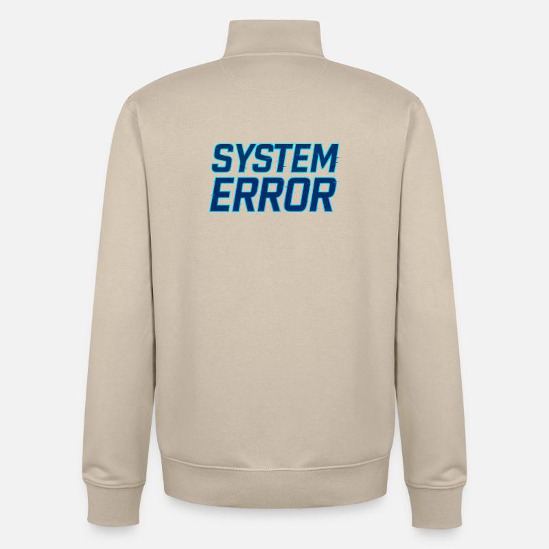 System Error Glitch Design - Unisex Organic Zip Sweatshirt by Stanley/Stella - desert dust