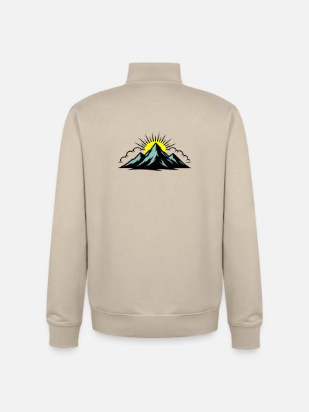 Mountains Clouds Peaks - Unisex Organic Zip Sweatshirt by Stanley/Stella - desert dust