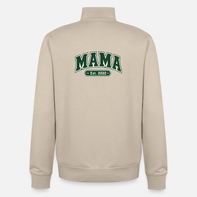 Mama Est 2022 - Collegiate - Sweat zippé unisexe en coton bio Stanley/Stella - beige crème