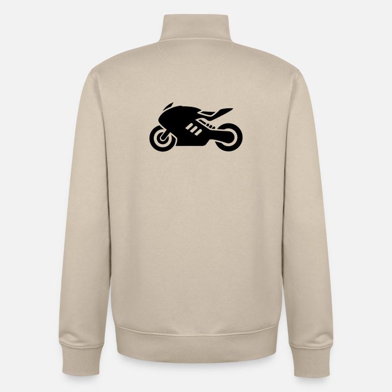 motocyclette - Sweat zippé unisexe en coton bio Stanley/Stella - beige crème