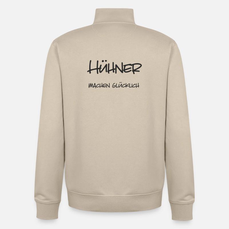 Hühner machen glücklich - Unisex Organic Zip Sweatshirt von Stanley/Stella - Cremebeige