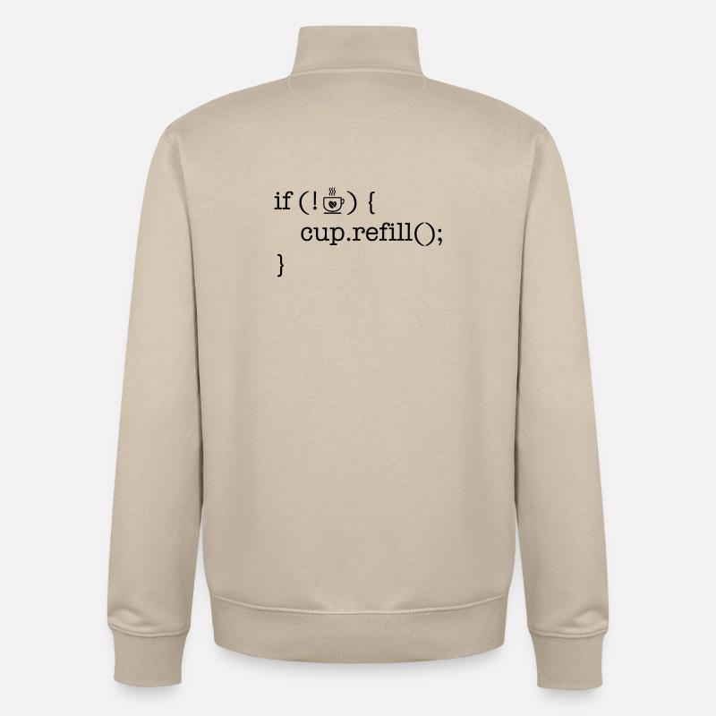 Coffee code software developer humor - Unisex Organic Zip Sweatshirt by Stanley/Stella - desert dust