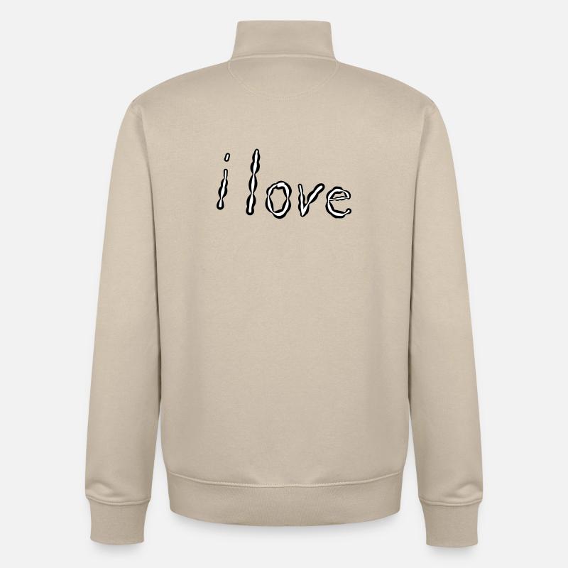 J’aime - Sweat zippé unisexe en coton bio Stanley/Stella - beige crème