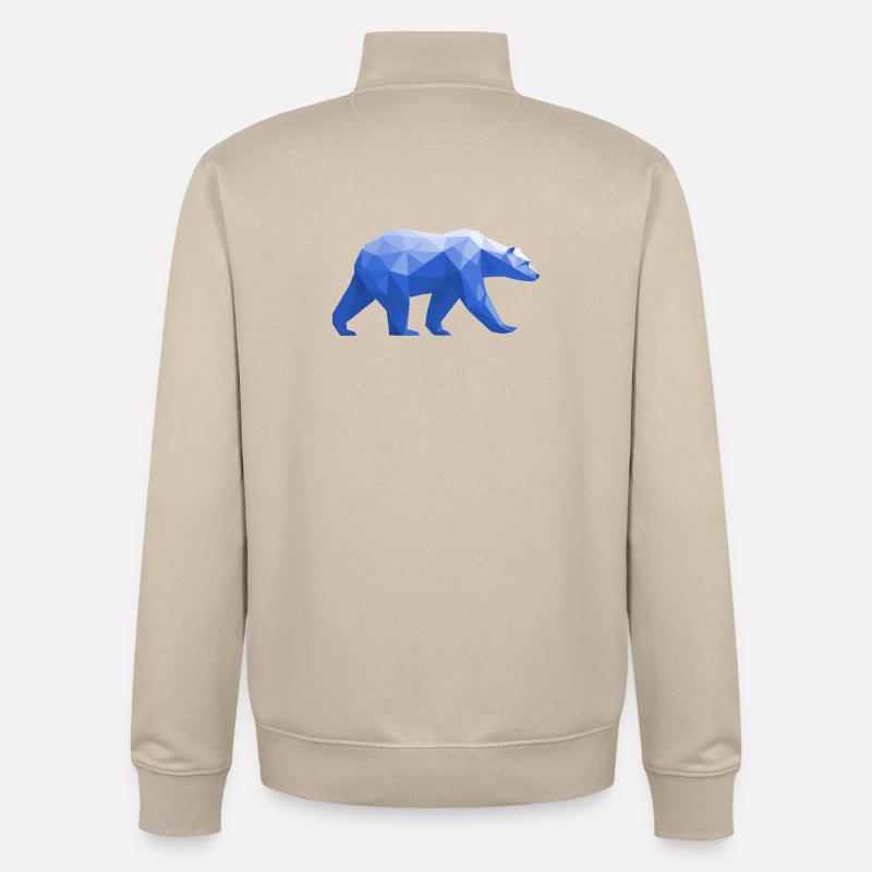 Polar Bär Polygon Eisbär Winter - Unisex Organic Zip Sweatshirt von Stanley/Stella - Cremebeige