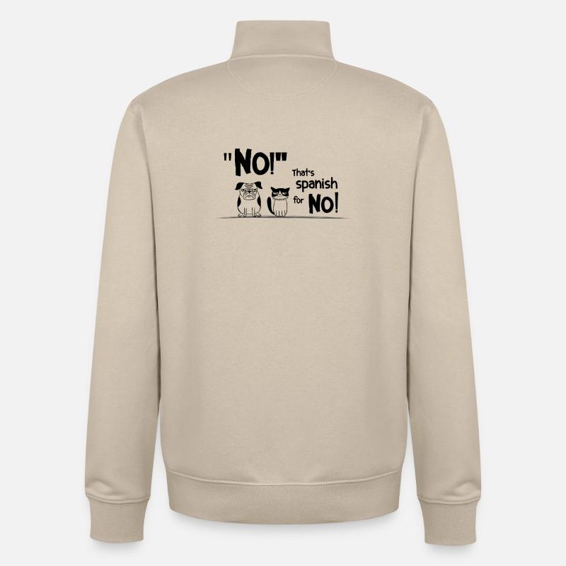 Non. Pas aujourd’hui. – Déclaration sarcastique disant - Sweat zippé unisexe en coton bio Stanley/Stella - beige crème