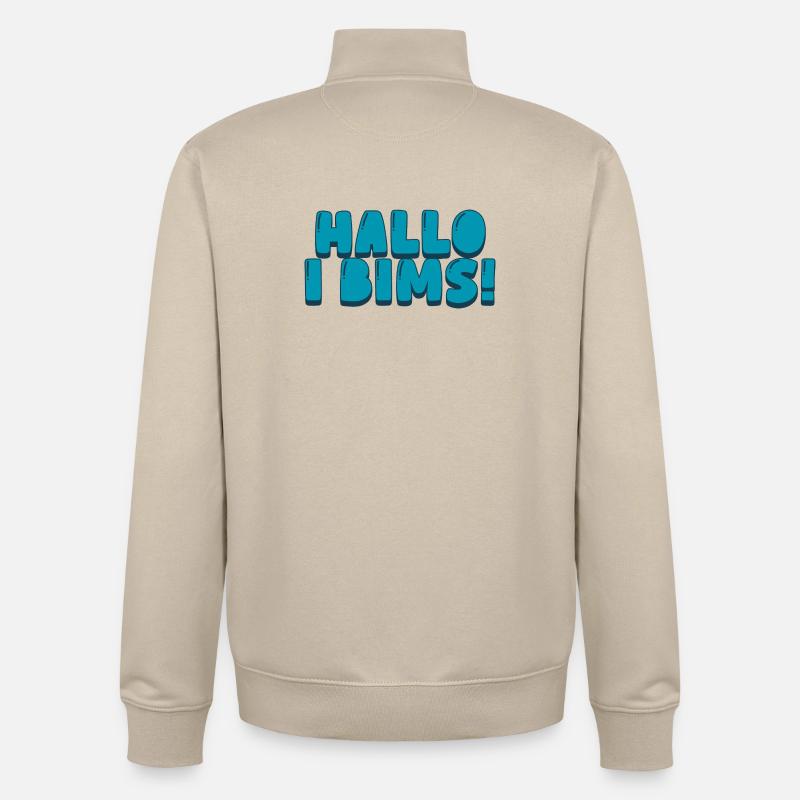 Hallo i bims! - Unisex Organic Zip Sweatshirt von Stanley/Stella - Cremebeige