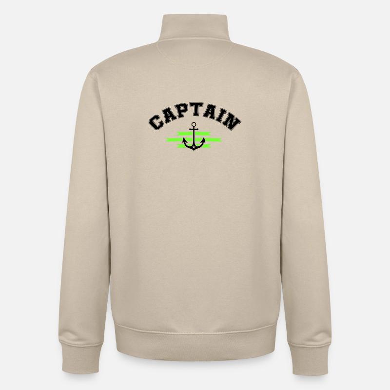 Capitaine d’ancre - Sweat zippé unisexe en coton bio Stanley/Stella - beige crème
