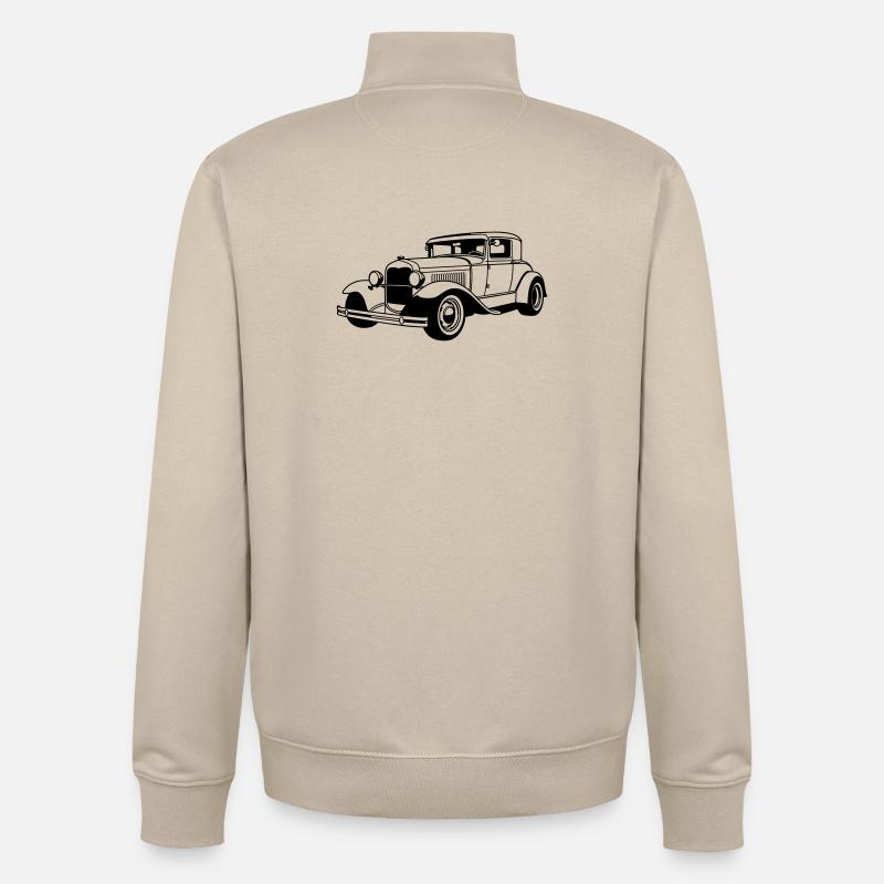Voiture classique - Sweat zippé unisexe en coton bio Stanley/Stella - beige crème