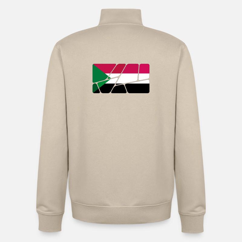 Le Soudan comme drapeau - Sweat zippé unisexe en coton bio Stanley/Stella - beige crème