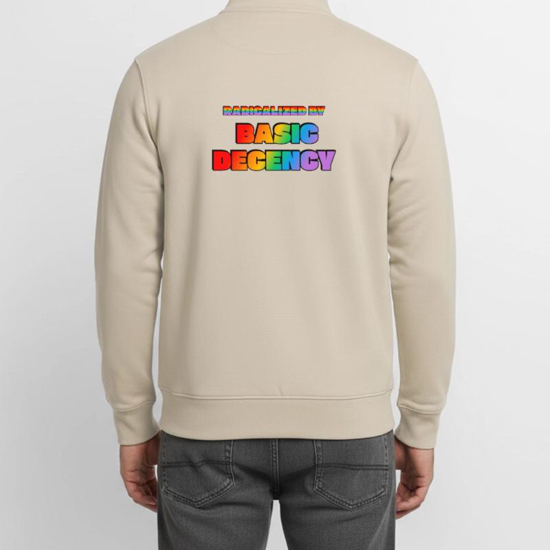 Radicalized by Basic Decency Unisex Organic Zip Sweatshirt by Stanley/Stella