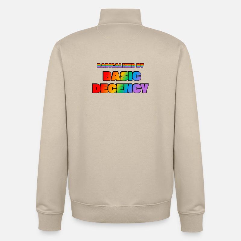 Radicalisés par la décence élémentaire - Sweat zippé unisexe en coton bio Stanley/Stella - beige crème