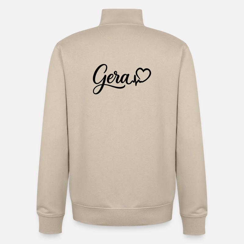 Gera Heartbeat - Sweat zippé unisexe en coton bio Stanley/Stella - beige crème