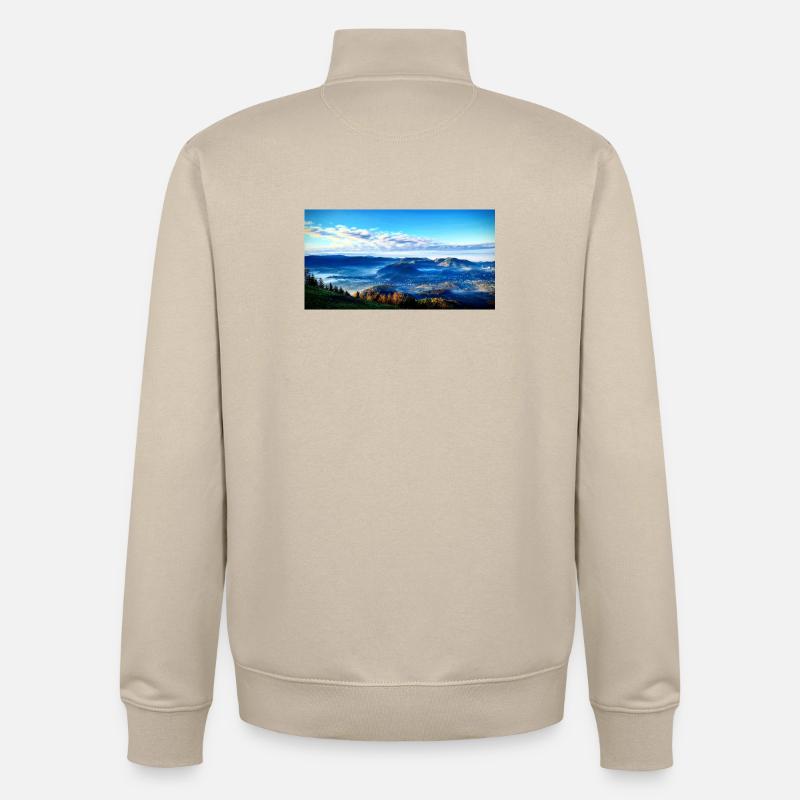 Morgennebel Berglandschaft - Unisex Organic Zip Sweatshirt von Stanley/Stella - Cremebeige