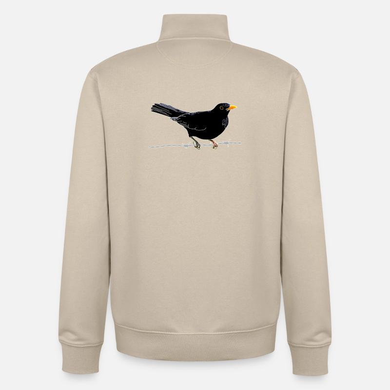Amsel auf Stacheldraht - Unisex Organic Zip Sweatshirt von Stanley/Stella - Cremebeige