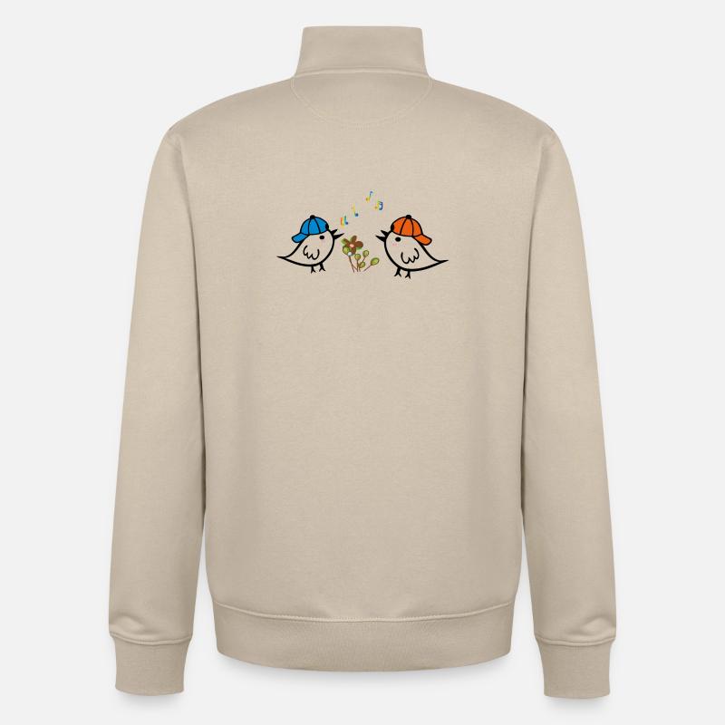 Spring, Sparrows - Unisex Organic Zip Sweatshirt by Stanley/Stella - desert dust