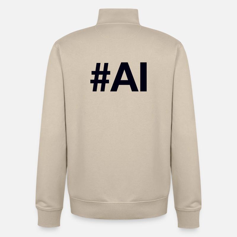 AI Artificial Intelligence - Unisex Organic Zip Sweatshirt von Stanley/Stella - Cremebeige