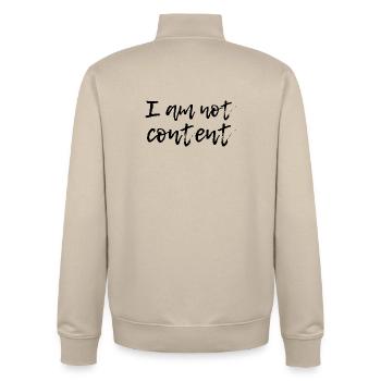 Je ne suis pas content - Script manuscrit émotionnel - Sweat zippé unisexe en coton bio Stanley/Stella - beige crème - Dos - AI Model Male 185 dark (185cm)