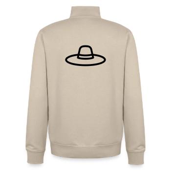 chapeau mexicain - Sweat zippé unisexe en coton bio Stanley/Stella - beige crème - Dos - AI Model Male 185 dark (185cm)