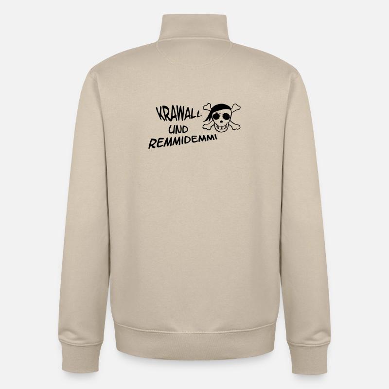 Krawall und Remmidemmi - Unisex Organic Zip Sweatshirt von Stanley/Stella - Cremebeige