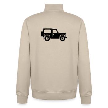 Defender D90 NEU - Unisex Organic Zip Sweatshirt von Stanley/Stella - Cremebeige - Hinten - AI Model Male 185 dark (185cm)