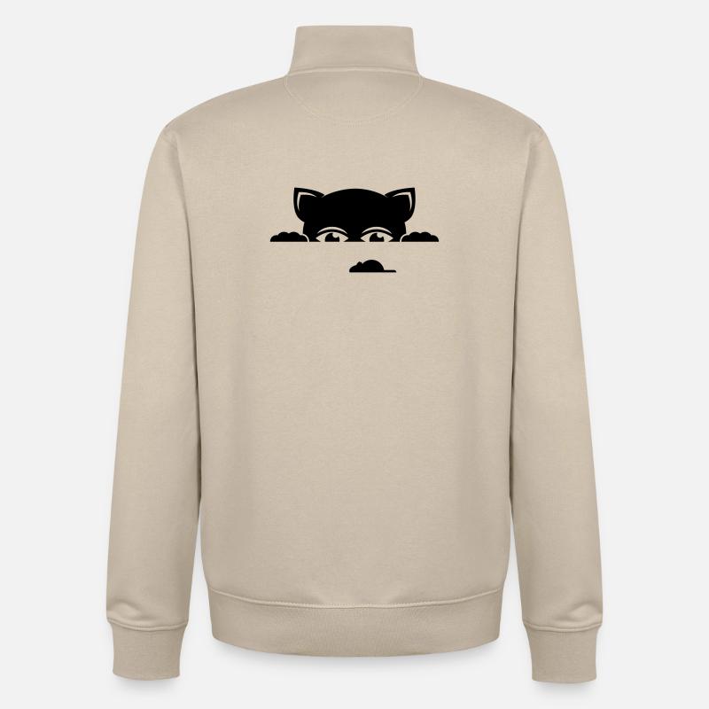 katze - Unisex Organic Zip Sweatshirt von Stanley/Stella - Cremebeige