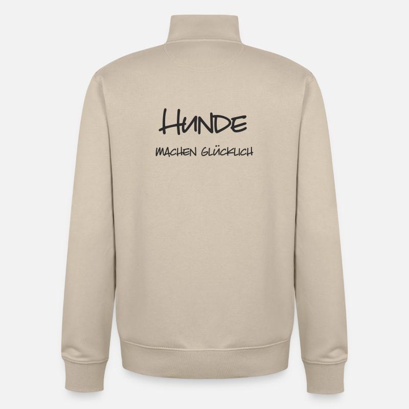Hunde machen glücklich - Unisex Organic Zip Sweatshirt von Stanley/Stella - Cremebeige