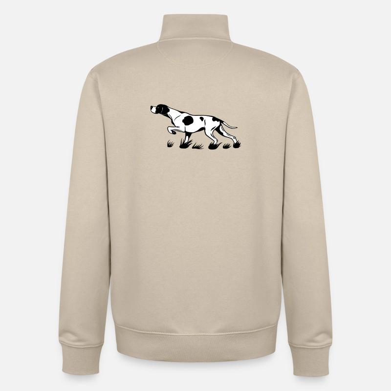 Pointer above - Unisex Organic Zip Sweatshirt by Stanley/Stella - desert dust