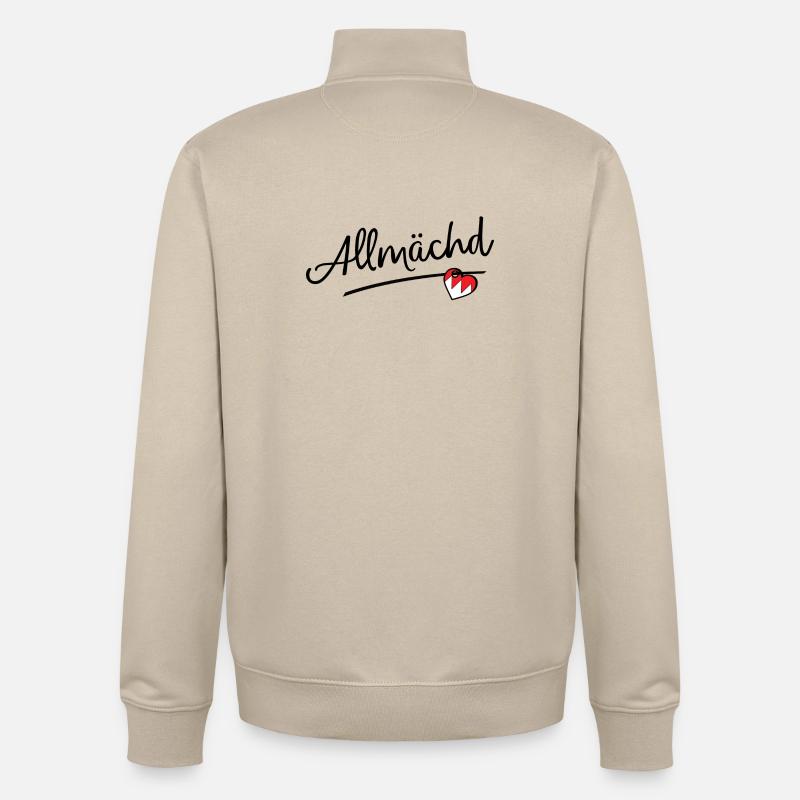 Allmächd - Unisex Organic Zip Sweatshirt von Stanley/Stella - Cremebeige