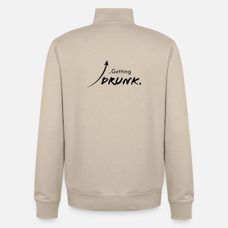 Se saouler, version 1 - Sweat zippé unisexe en coton bio Stanley/Stella - beige crème