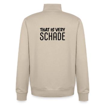 That is very schade - Unisex Organic Zip Sweatshirt von Stanley/Stella - Cremebeige - Hinten - AI Model Male 185 dark (185cm)