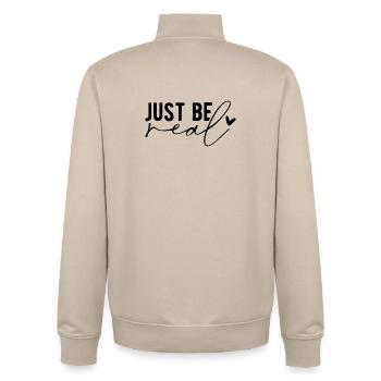 Just Be Real – Authenticité et confiance en soi - Sweat zippé unisexe en coton bio Stanley/Stella - beige crème - Dos - AI Model Male 185 dark (185cm)