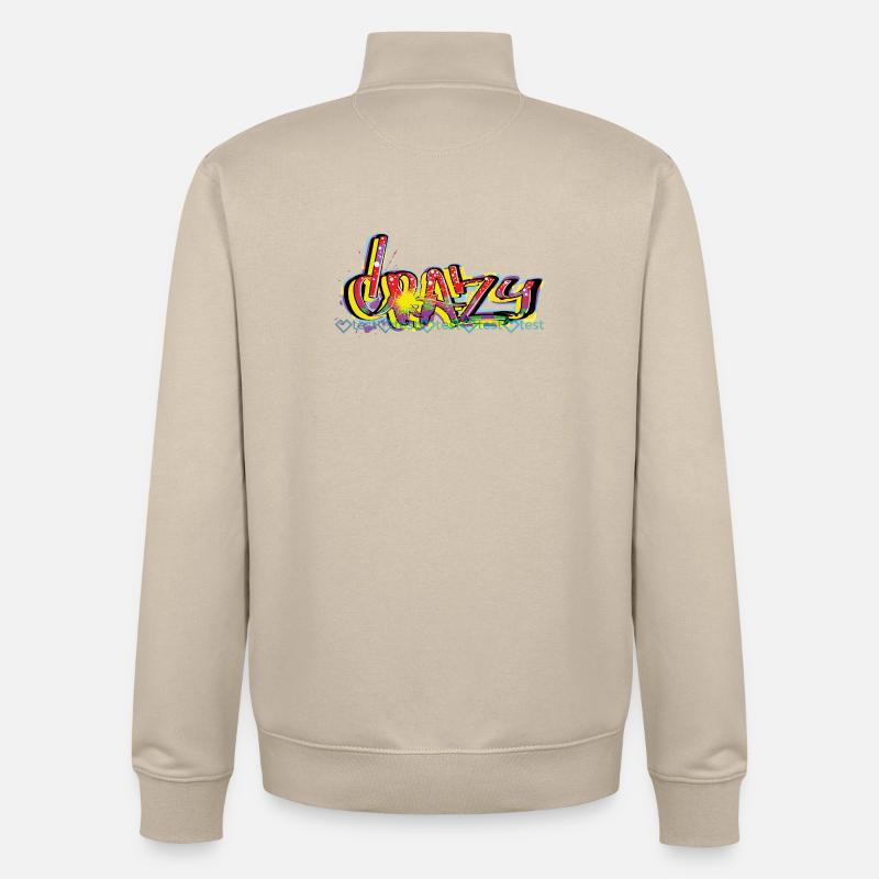 L’art du graffiti coloré pour les créatifs - Sweat zippé unisexe en coton bio Stanley/Stella - beige crème