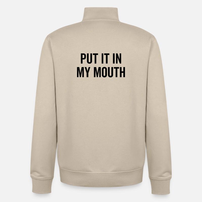 Mets-le dans ma bouche - Sweat zippé unisexe en coton bio Stanley/Stella - beige crème